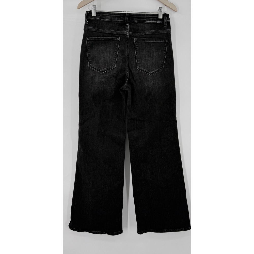 Risen Jeans Wide Leg Women 9/29 Black Faded Denim High Rise RDP5399 Boho Casual - Picture 6 of 11